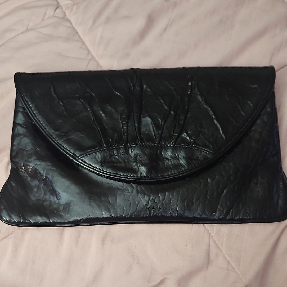 Lauren Merkin Black Leather Clutch Very Much Loved